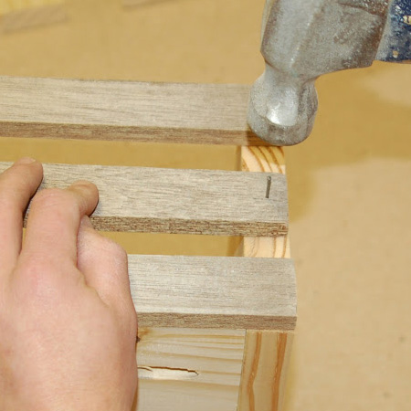 add slats with panel pins