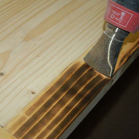 tutorial for farmhouse table with Rust-Oleum wood stain finish