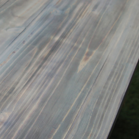 tutorial for farmhouse table with Rust-Oleum wood stain finish