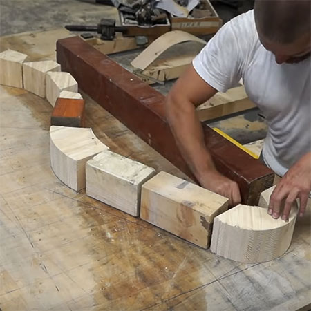 making the mould for the plywood base