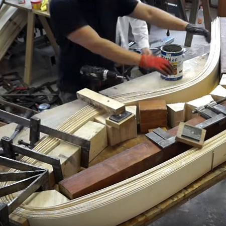 bending the plywood to shape