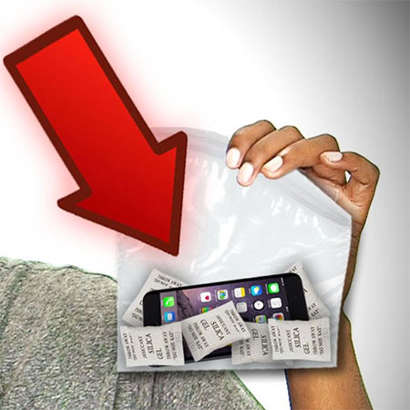 dry cellphone with silica gel