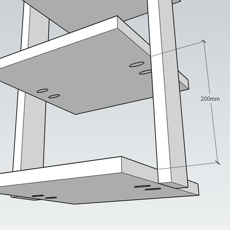 add shelves to uprights
