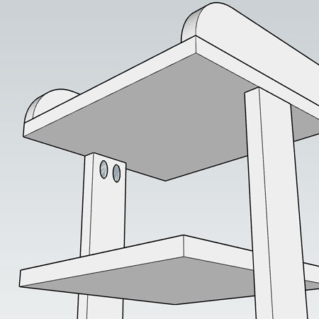 secure top shelf to side uprights