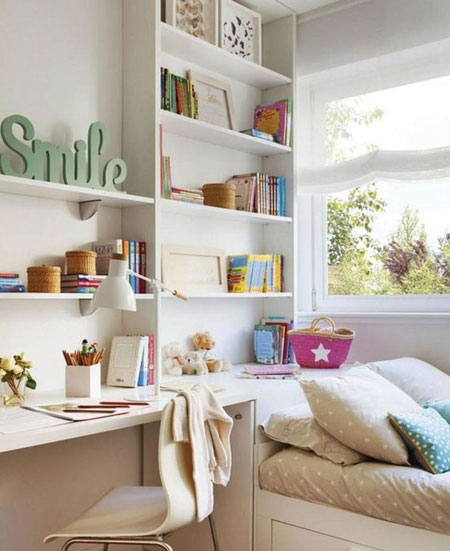 how to fit a study area into small bedroom