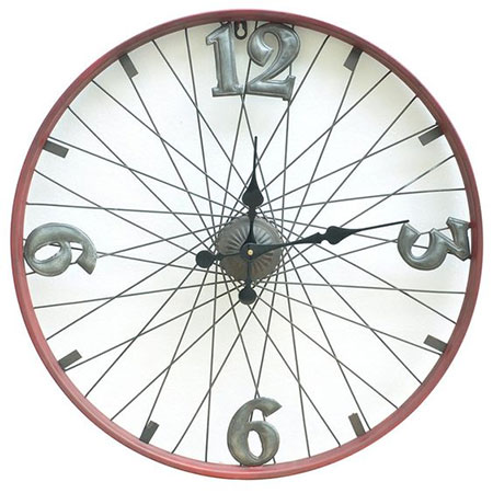 turn old bicycle wheel into wall clock