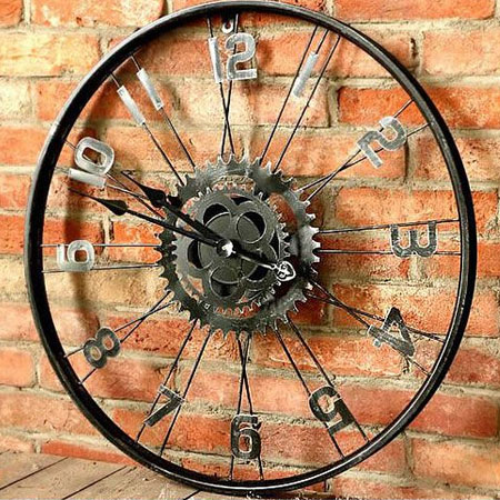 turn bicycle wheel into wall clock