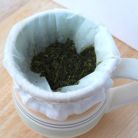 use coffee filters as herb tea strainers