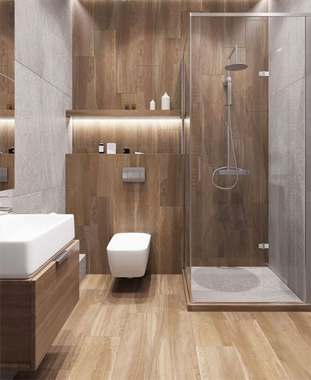 Ceramic Tile Bathroom Ideas When, Wood Tiles Around Bathtub Ideas