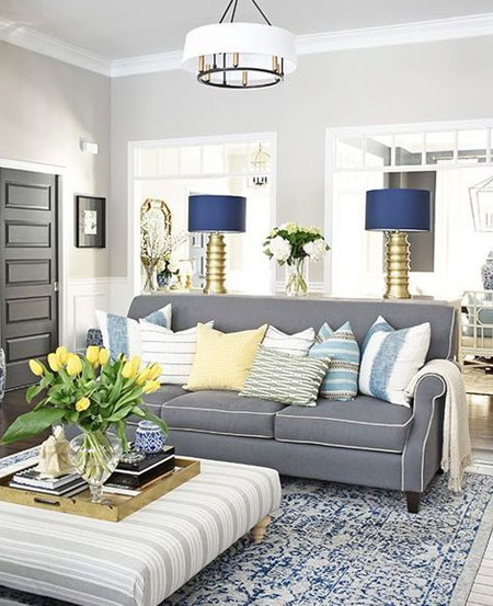 add a pop of colour to a spring living room
