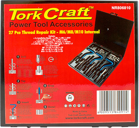 Tork Craft’s new comprehensive Thread Repair Kit