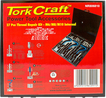 Tork Craft’s new comprehensive Thread Repair Kit