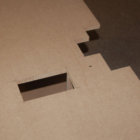 cut out spaces for drains and plumbing pipes