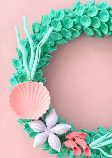 pasta little mermaid wreath
