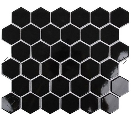 black hex tiles