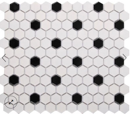 black and white hexagonal tiles