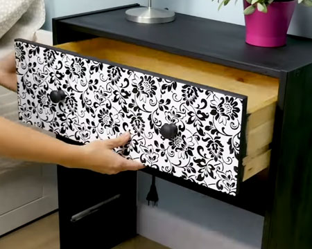 add contact paper to drawer fronts