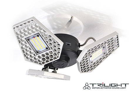 Tork Craft TCFL 500 motion activated ceiling tri-light screws in like a light bulb