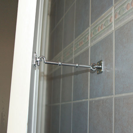 install door latch in bathroom