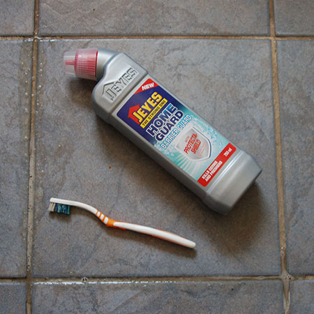 clean grout lines between tiles