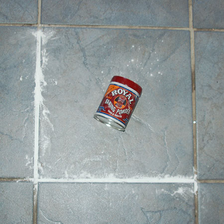 grout lines cleaned with vinegar and bicarb