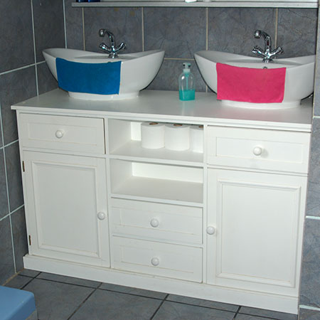 painted bathroom vanity 5 years on