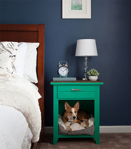 bedside cabinet becomes dog bed