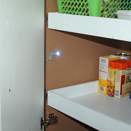 add lighting to pantry or cupboard