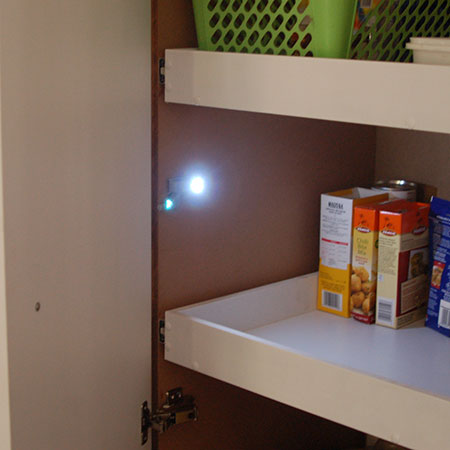 add lighting to pantry or cupboard