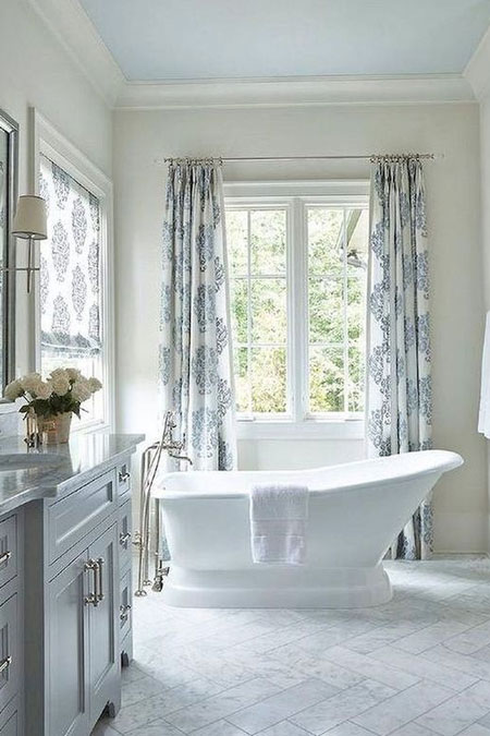 damask pattern roman blinds and curtains