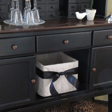 cover storage crates with fabric