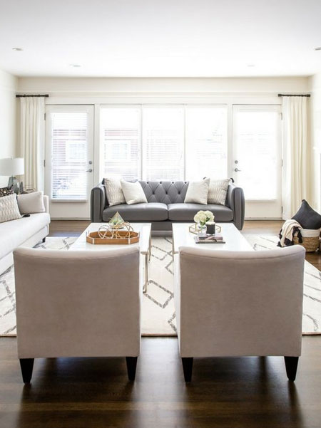 fill a large room with furniture