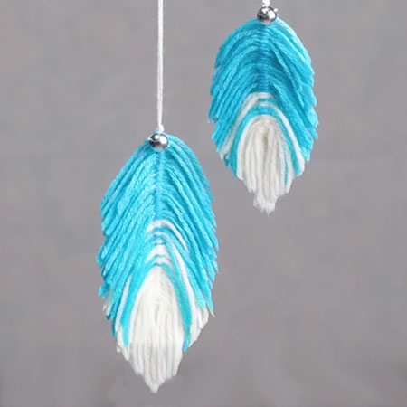 Craft feathers with scrap wool