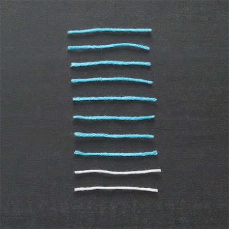 Craft feathers with scrap wool