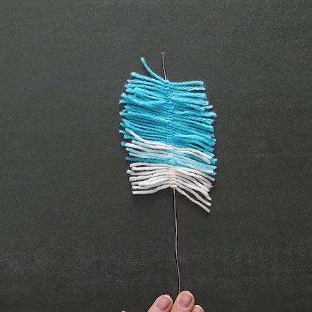 Craft feathers with scrap wool