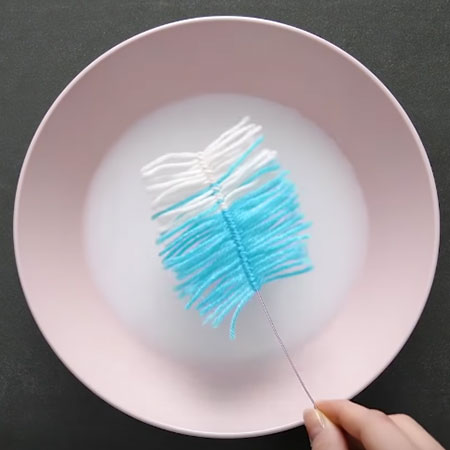 Craft feathers with scrap wool