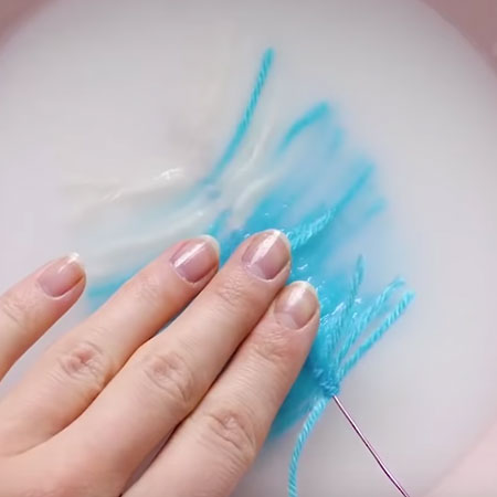 Craft feathers with scrap wool