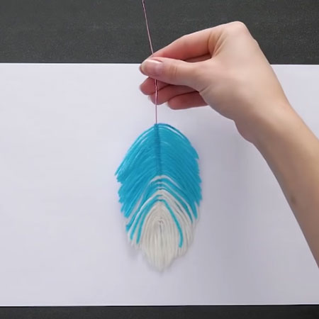 Craft feathers with scrap wool