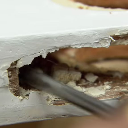 clean out where old lock was installed