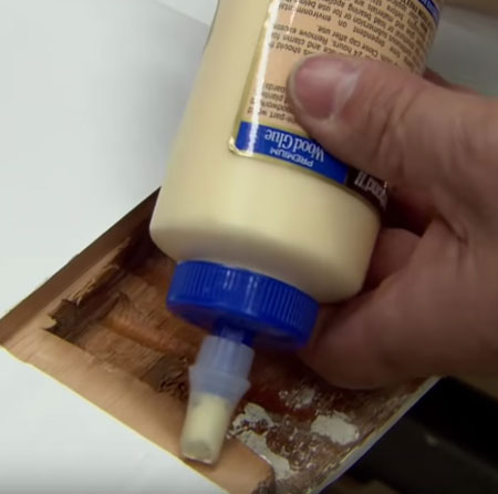 apply wood glue
