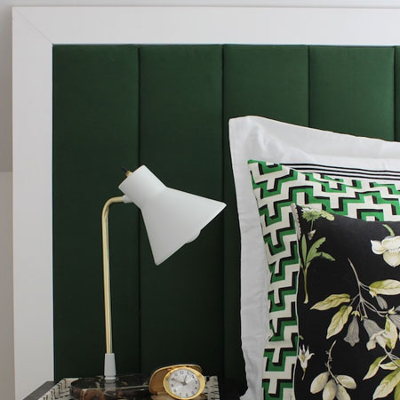 upholstered headboard in frame