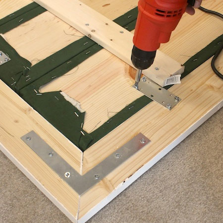 frame around upholstered headboard