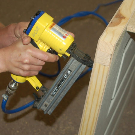 use aircraft brad nailer to secure batten in place