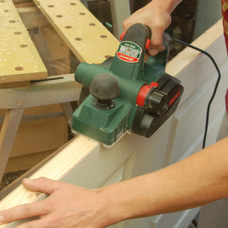 use a plane to adjust any uneven areas on door