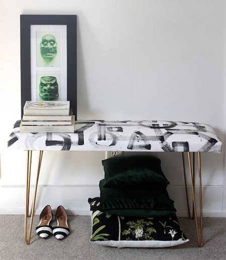 hand painted bench seat
