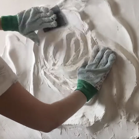 Bas Relief Plaster Roses Wall Panel