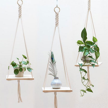 macrame hanging shelf