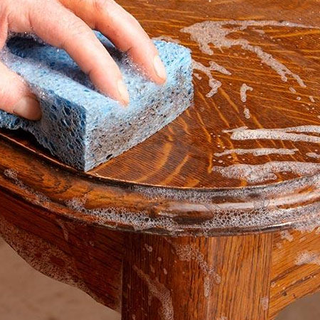 clean wood furniture before refinishing