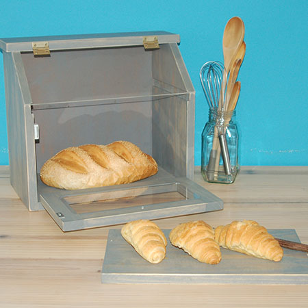 make diy bread bin with glass door