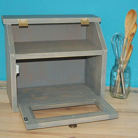 make diy bread bin with glass door